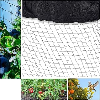 Alouweekuky Filet Anti Oiseaux Protection Poules Volière Poulailler Réutilisable (Mailles 5x5 cm Grands Trous) 15x15m