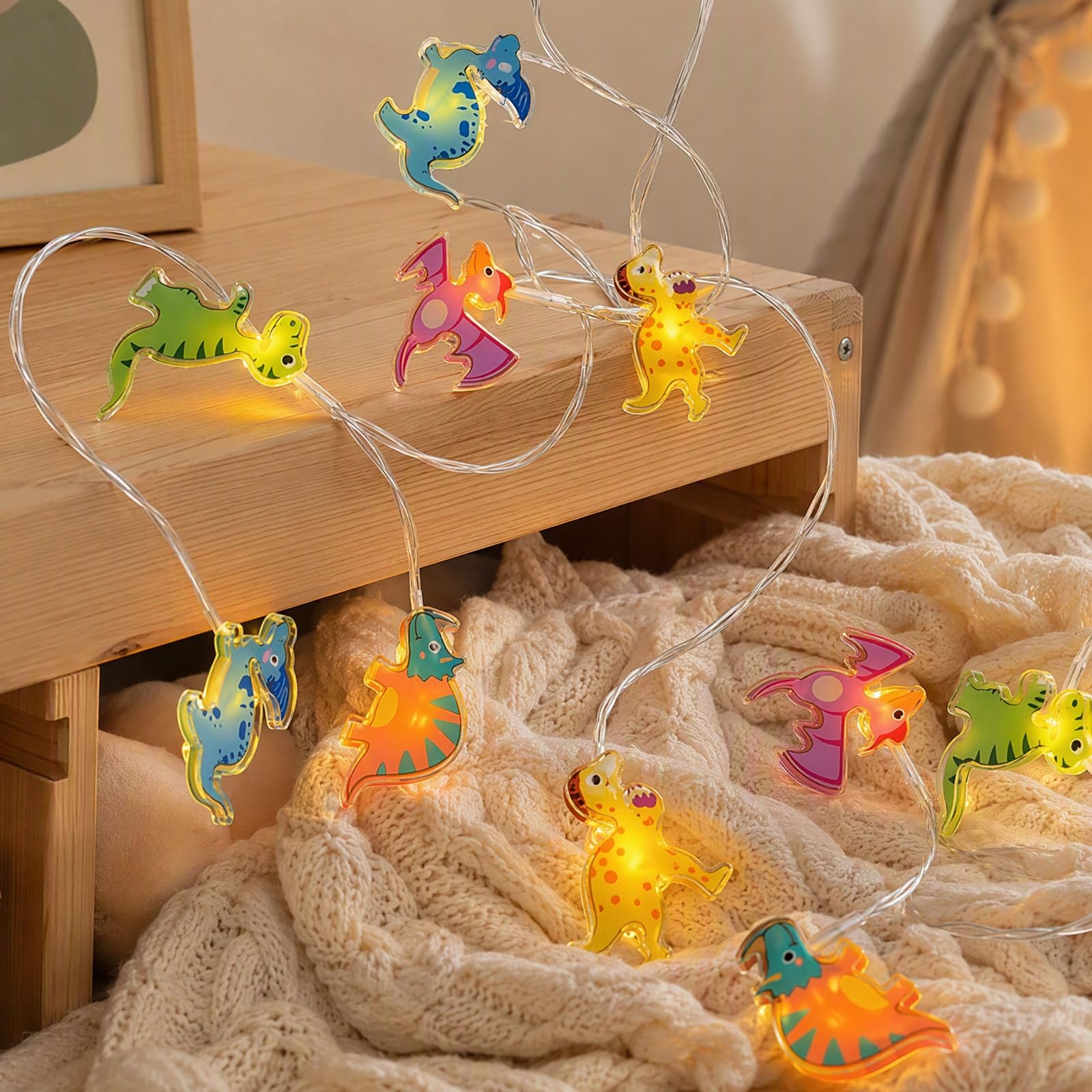 dinosaur bedroom decor, 3d dinosaur night light 10 LED String 1.5M Decor