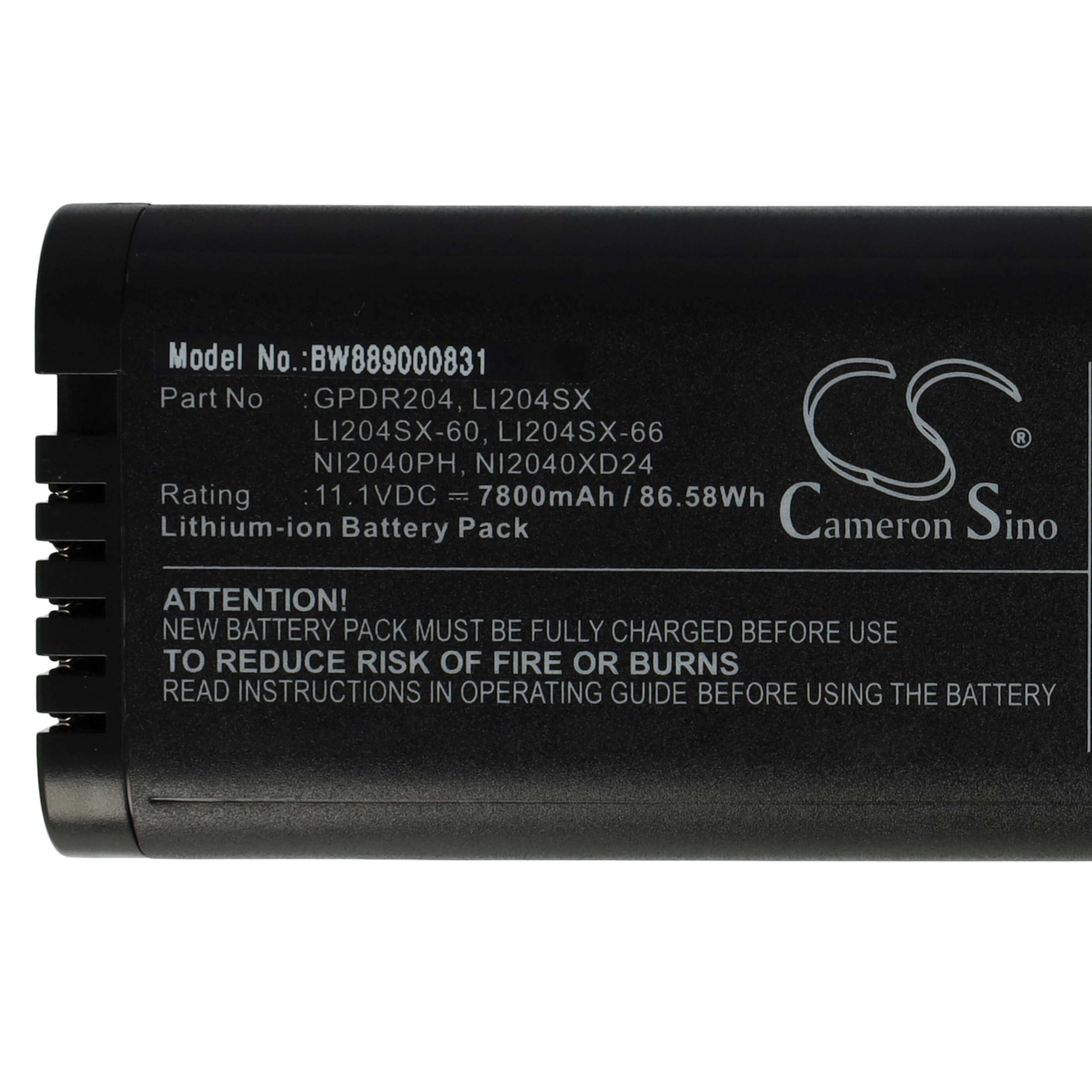 vhbw batteria compatibile con TekTronix REI DPA-7000, TPS2012B, TPS2000B, TPS2024B, TPS2014B dispositivo di misurazione (7800mAh, 11,1V, Li-Ion)