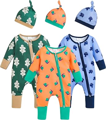 Renotemy Newborn Baby Boy Girl Clothes Unisex Jumpsuits Coming Home Outfit Gifts 2 Way Zipper Romper for Boy Newborn-12M