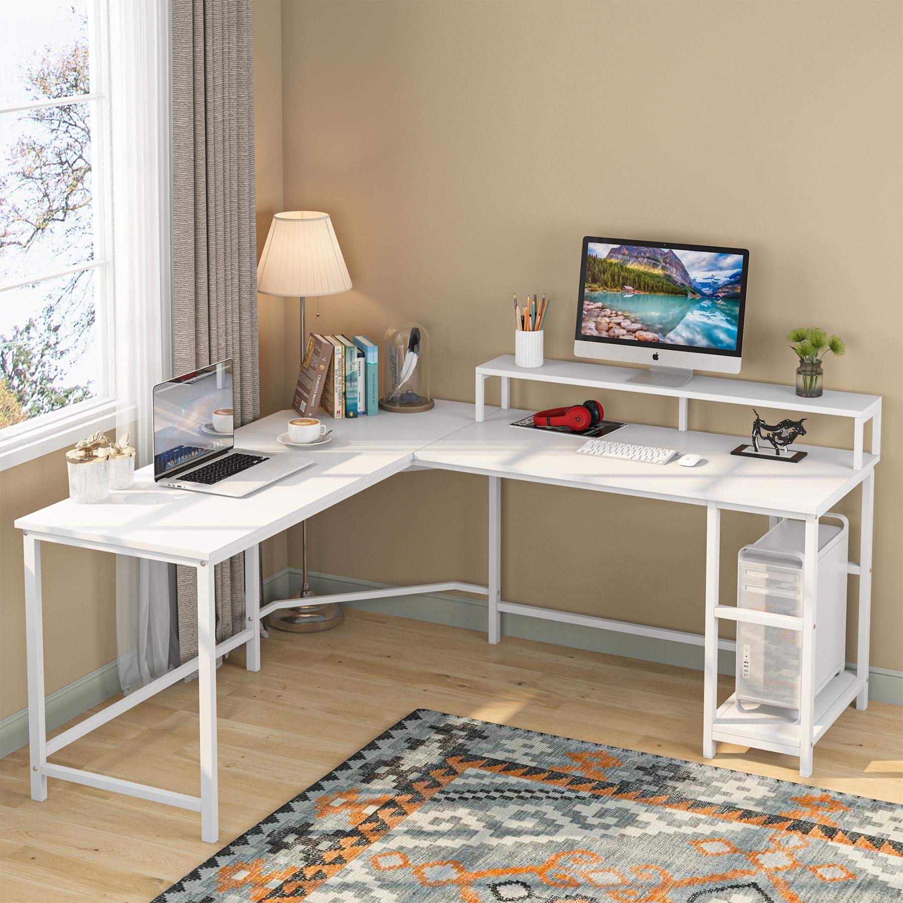 Buy Tribesigns ComputerDesk Office Desk LShaped Wood Corner Desk