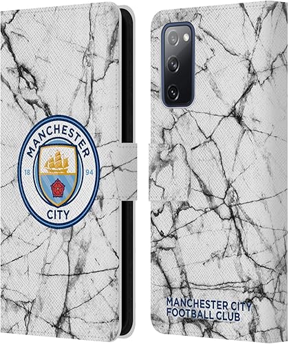 Head Case Designs Officially Licensed Manchester City Man City FC Full Colour Marble Badge Leather Wallet Case Compatible with Samsung Galaxy S20 FE