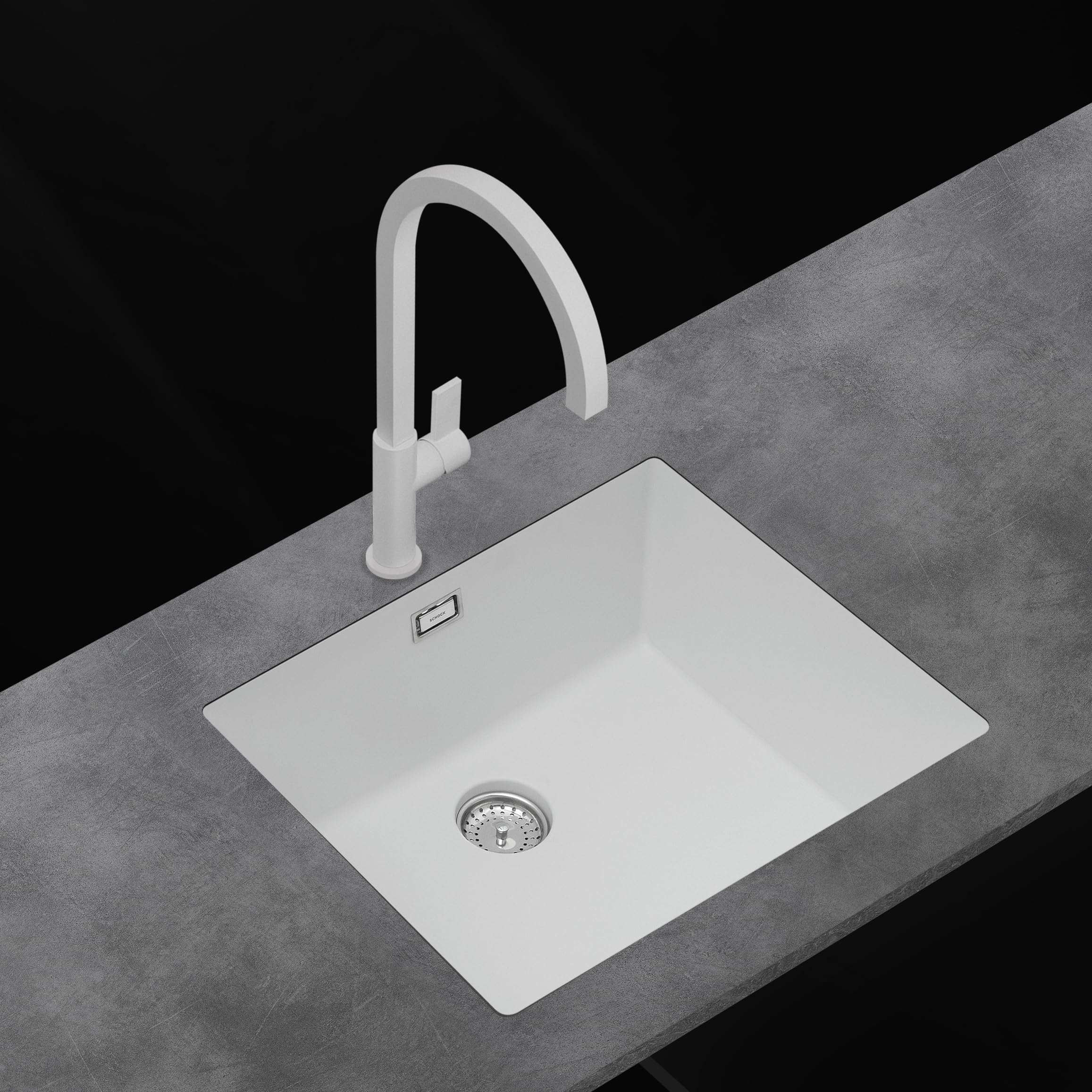 Schock Kitchen Mixer, SXCUBE01, Bianco Assoluto - Image 3