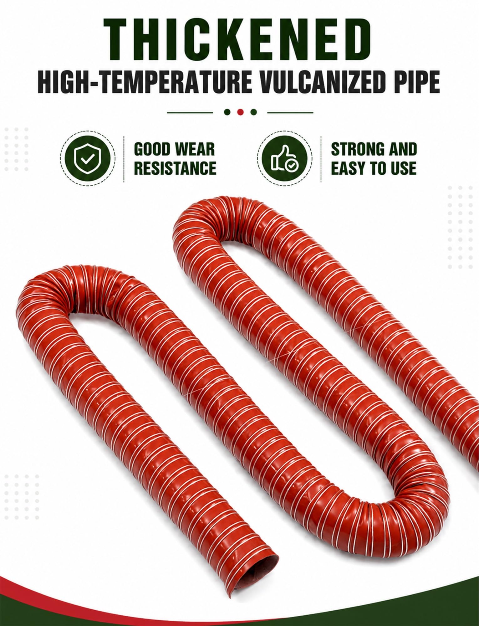 Tubo flessibile in fibra di vetro in silicone | 100-400 cm for lo scarico dell'asciugatrice: condotto in silicone ad alta temperatura(6.3cm/2.48in,100)