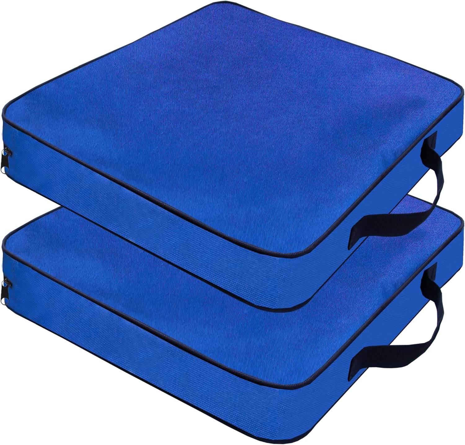 2 Pack Heated Black Stadium Seat Cushions for Bleachers, Extra Thick 2.4" Waterproof 600D Oxford Cushion with Handle & Zipper, Portable Indoor Outdoor for Sports Events, Office Chairs, Beaches