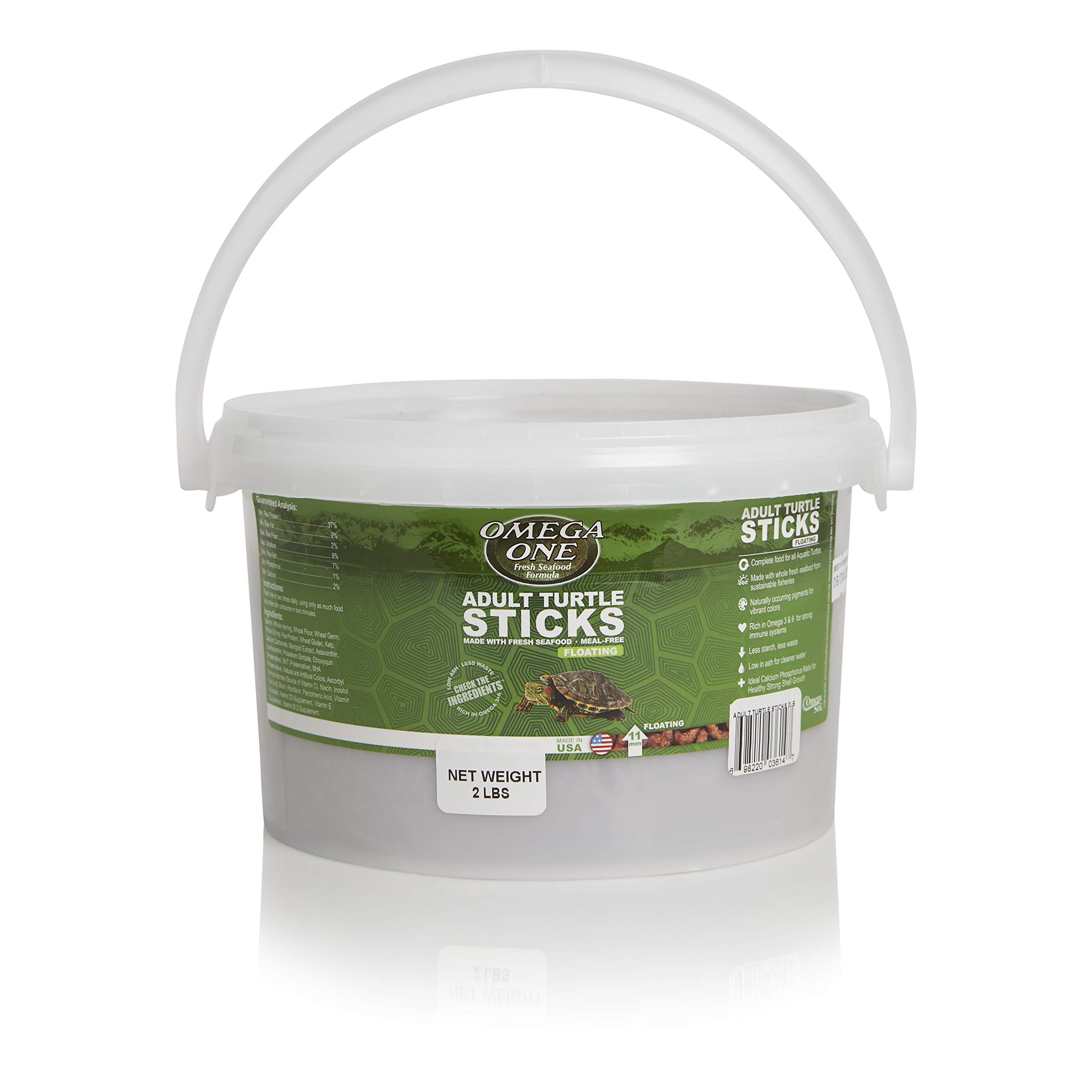 Omega One Adult Turtle Sticks, Floating, 11 mm, 2 lb Bucket