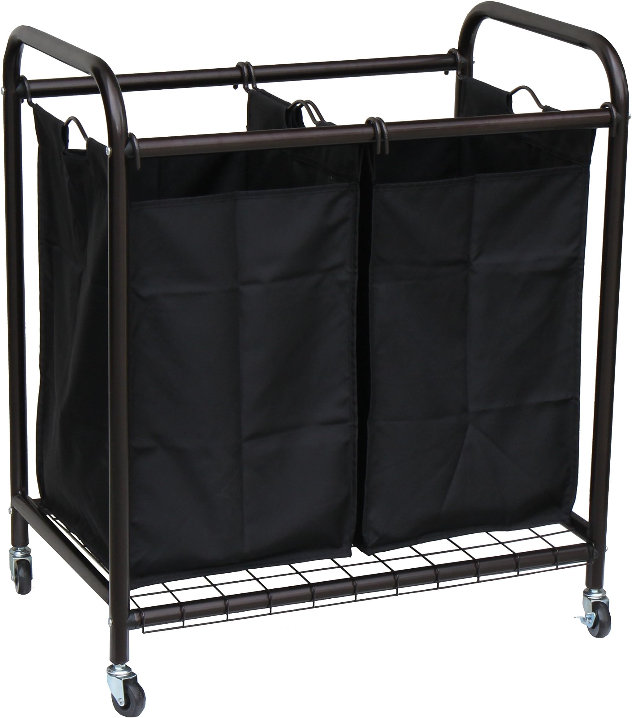2-Bag Rolling Laundry Sorter, Bronze