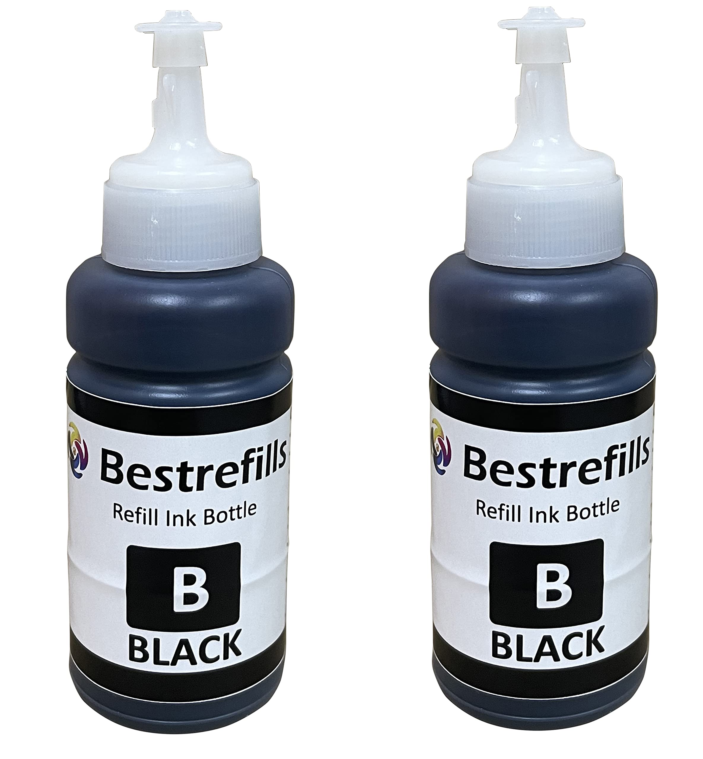 BESTREFILLS Ink Bottle Ultra High-Capacity Inks for Printers Cartidge (T6641-BK, T6642-CY, T6643-MA, T6644-YL (Pack of 2 (Black))