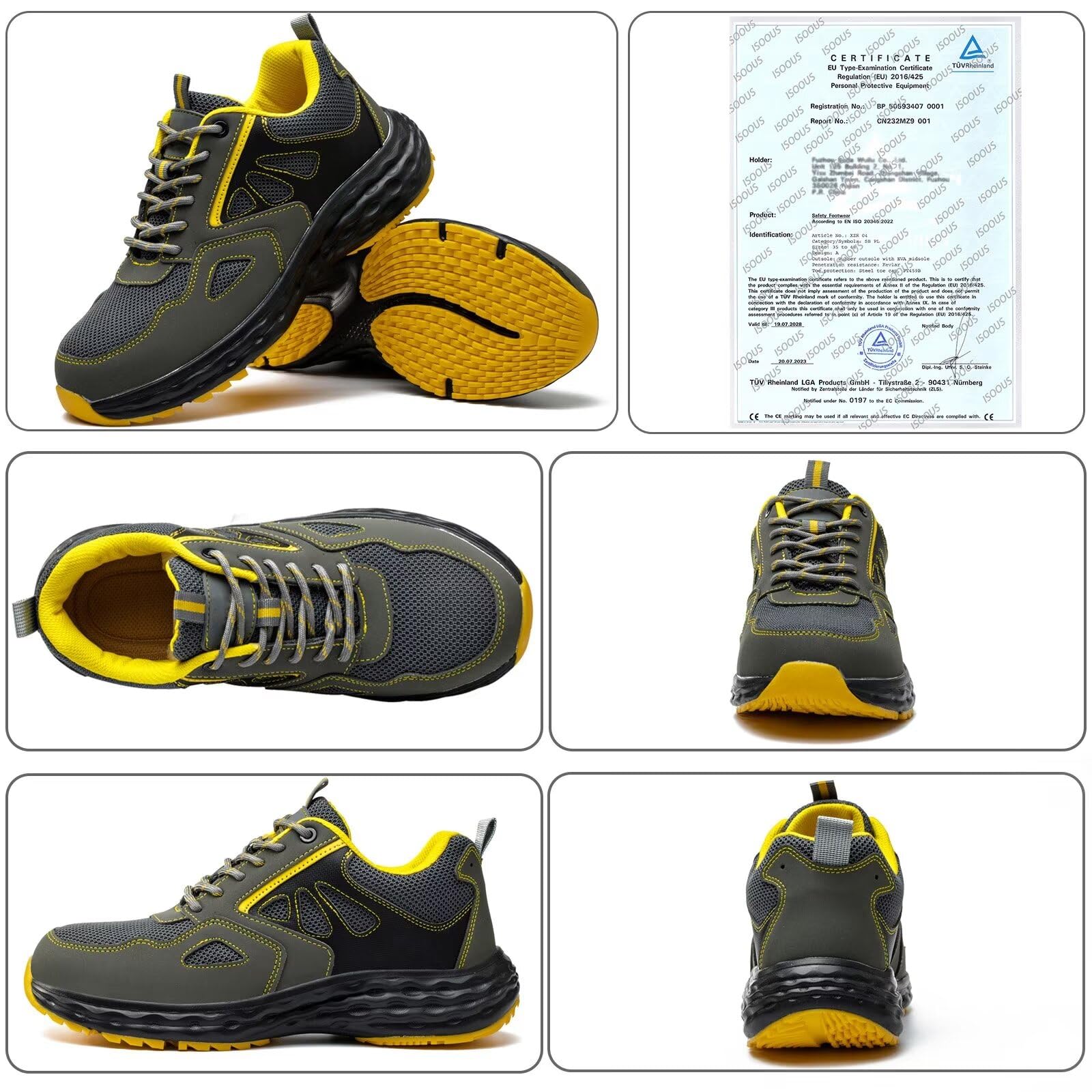 Scarpe Antinfortunistiche Uomo Donna Scarpe da Lavoro Leggero Comode Traspiranti Punta in Plastica Antiscivolo Cucina