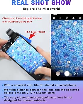 APEXEL 100x Phone Micro Lens with LED Light for Smartphone Macro & Microscope