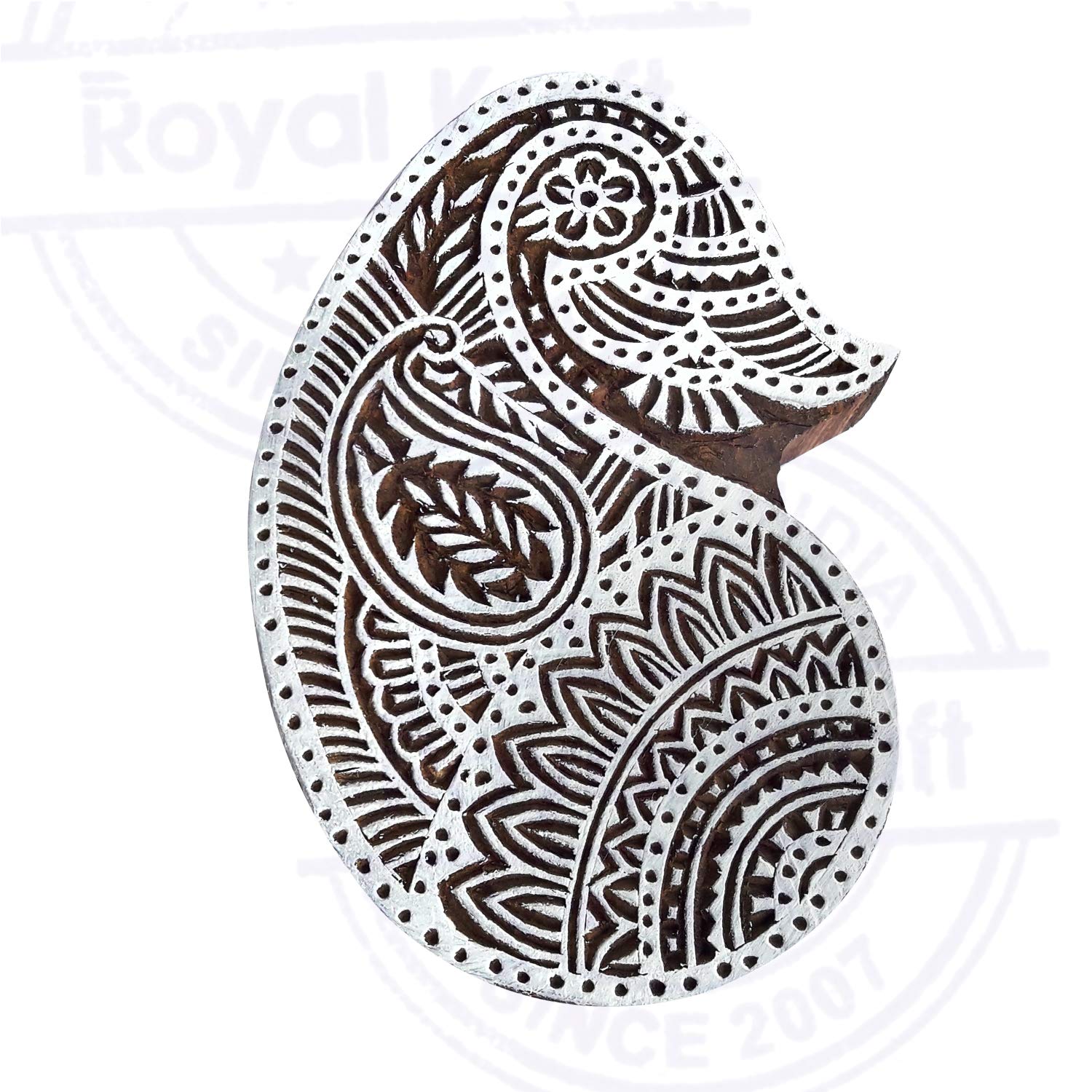 Papel Madera Imprenta Oriental Cachemir Forma Bloque Sellos (Set De 6, image size:1500x1500