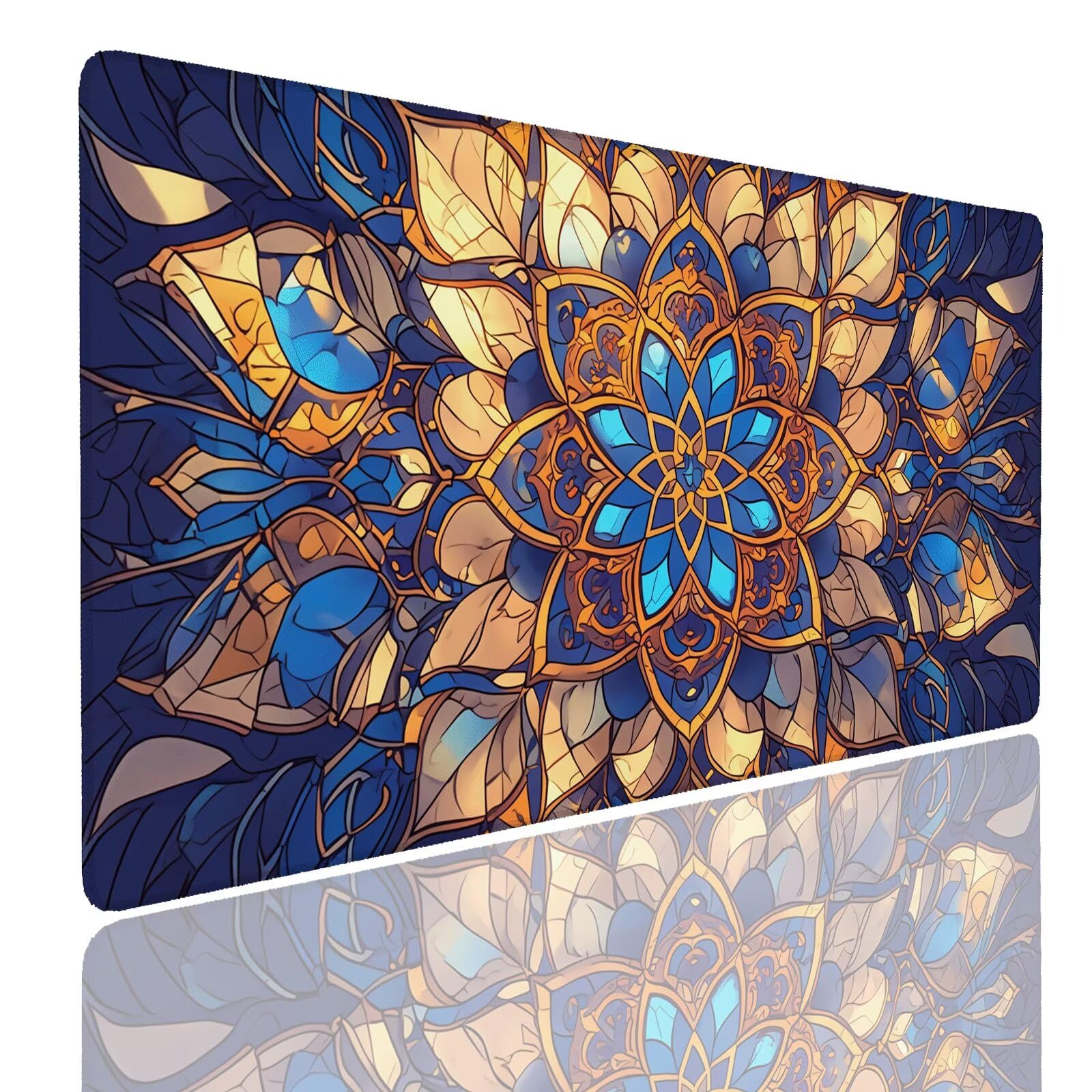 Tappetino Mouse XXL Gaming 900x500x4mm Mouse Pad Mat Waterproof, Tappetino Scrivania Grande in Gomma Antiscivolo, Mousepad con Bordi Cuciti, Tappeto Sottomano Scrivania, Tappetino per Mouse Glass (2)
