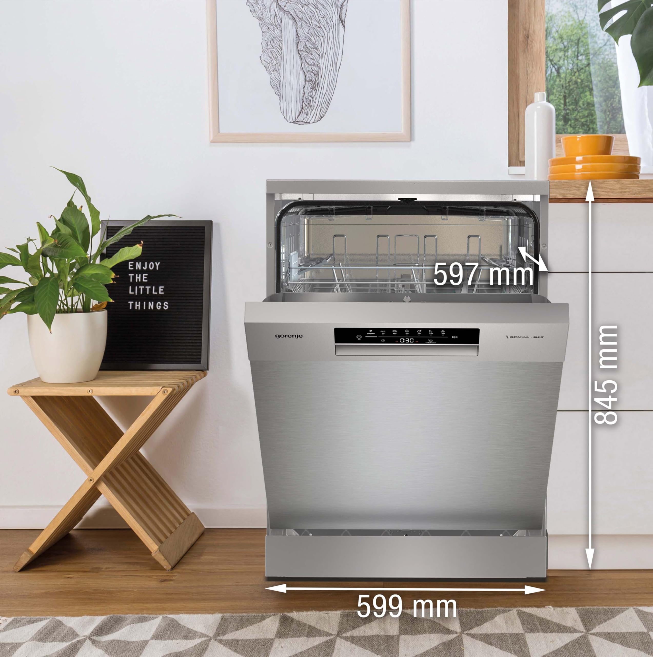 Gorenje GS642E90X Freistehender Geschirrspüler 60 cm 13 Maßgedecke Total AquaStop Hygiene Programm SpeedWash