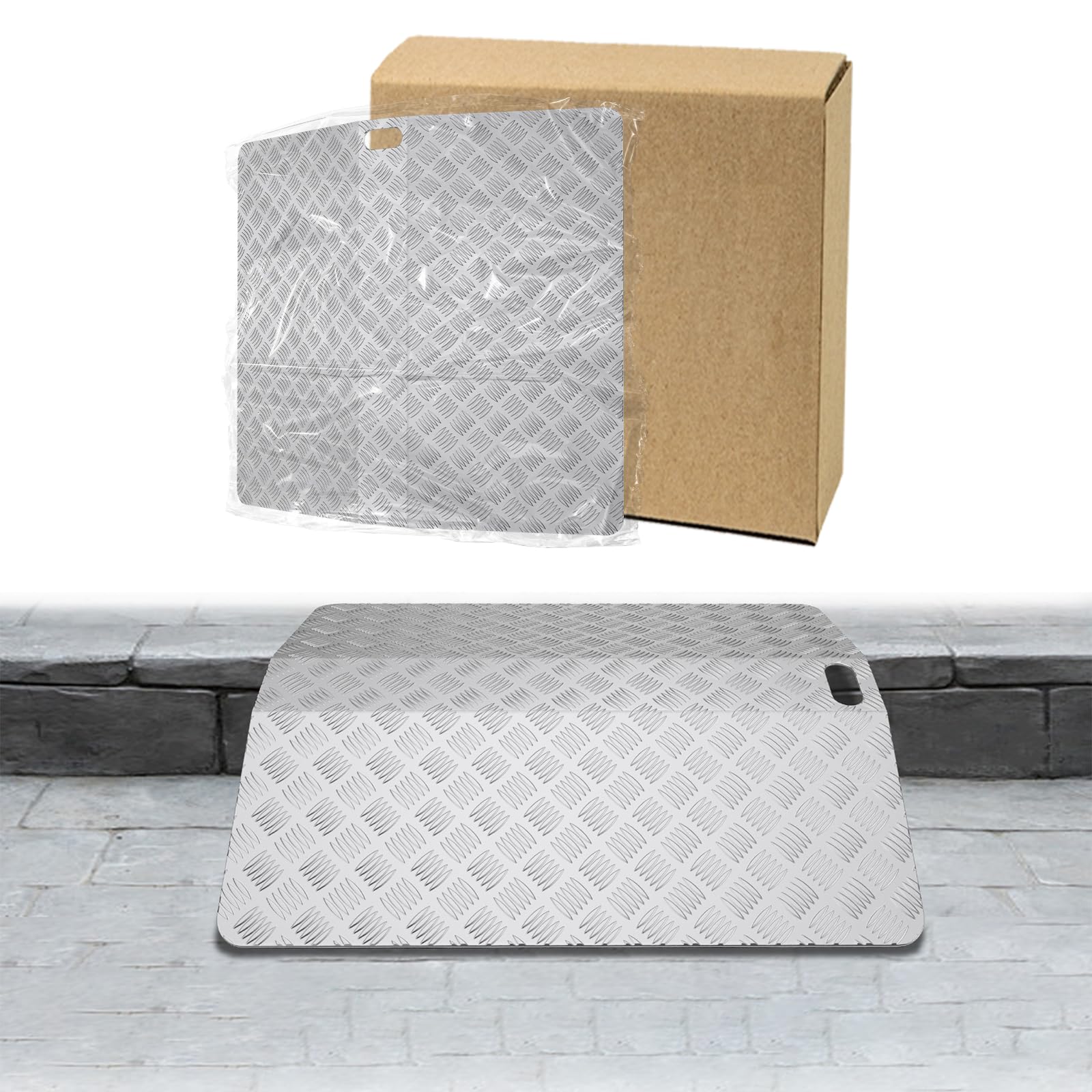 NAIZY Rampa de 100 cm para bordillos de aluminio con asa, portátil, antideslizante, 70 cm de ancho, rampa para silla de ruedas, máx. 270 kg