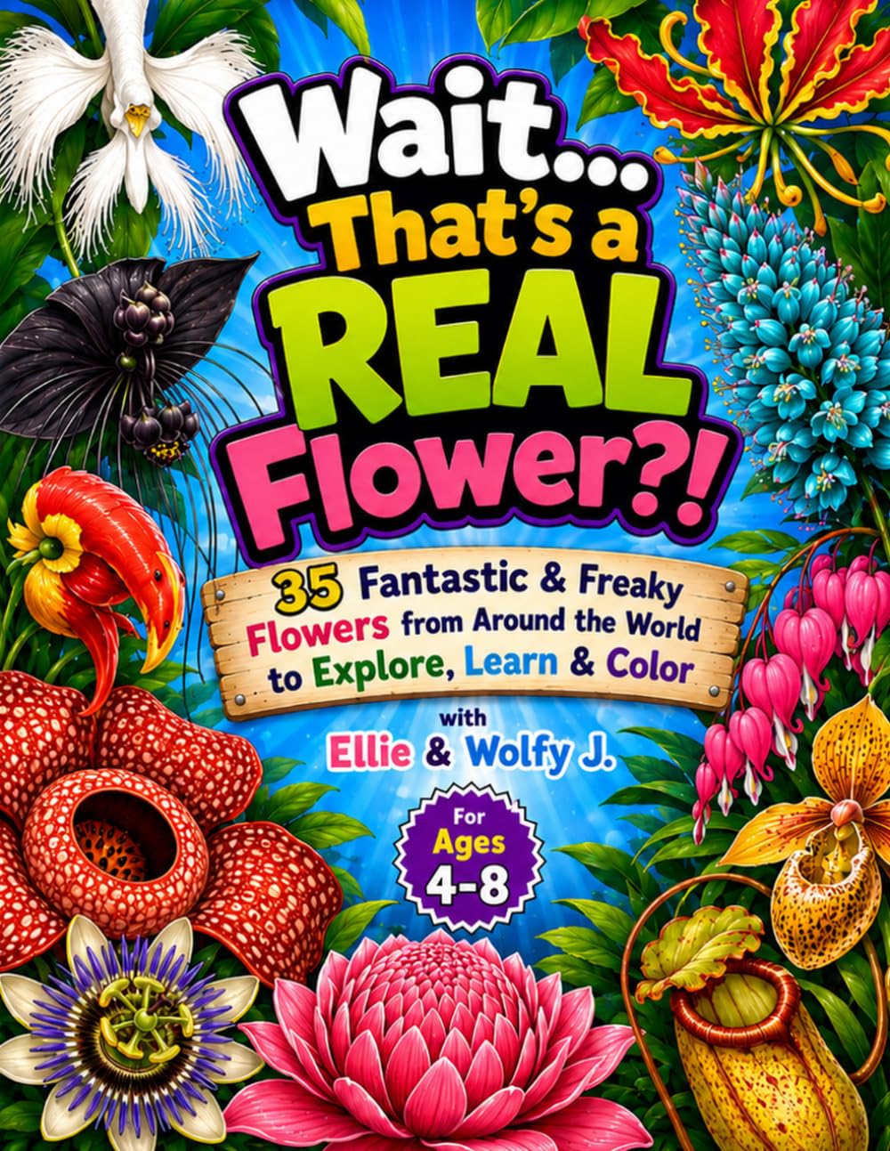 Wait... That's a REAL Flower?!: 35 Fantastic & Freaky Flowers from Around the World to Explore, Learn & Color