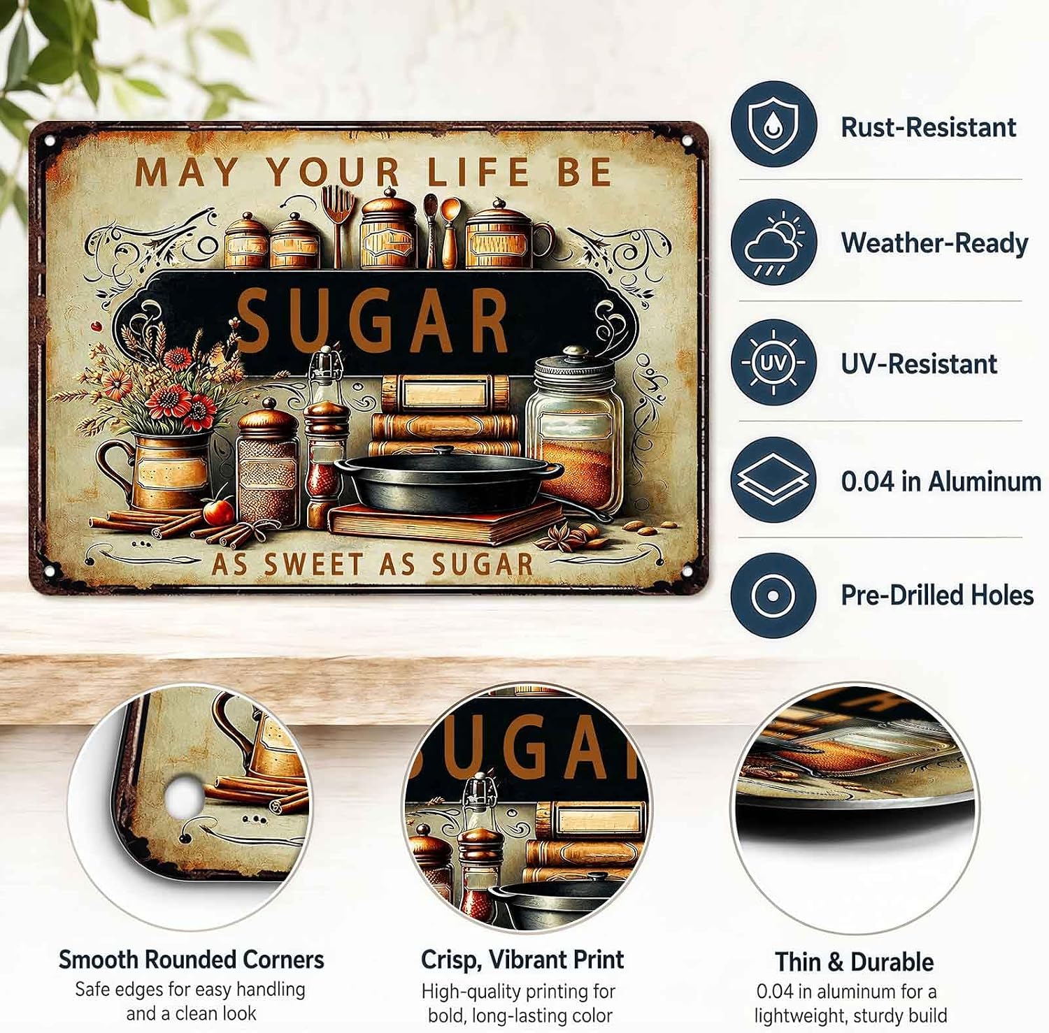 Retro Sweet Quote Metal Signs 8x12 Inch Kitchen Wall Decor image 3