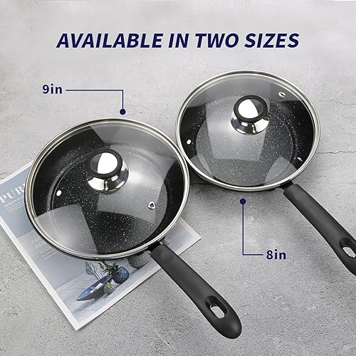 Miniatura 7 de Tapa de vidrio templado de 9 pulgadas con orificio de ventilación de vapor, olla universal transparente de repuesto con perilla de soporte, borde de