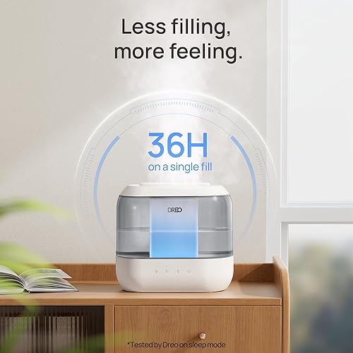Miniatura 5 de Dreo Humidificadores para dormitorio, llenado superior de 4 litros para habitación grande, tiempo de funcionamiento de 36 horas, humidificador de