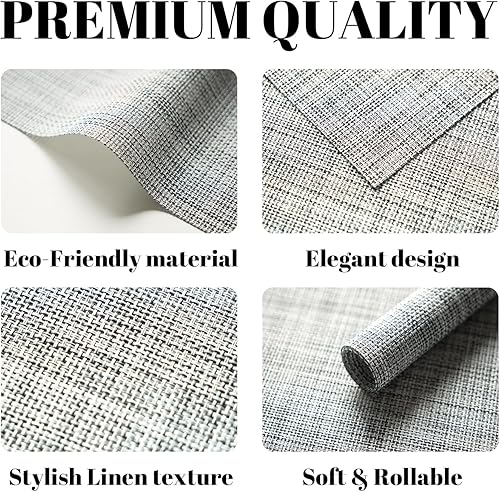 Miniatura 2 de Juego de 6 manteles individuales tejidos de vinilo y plástico para mesa de cocina para interiores y exteriores, lavables, manteles individuales