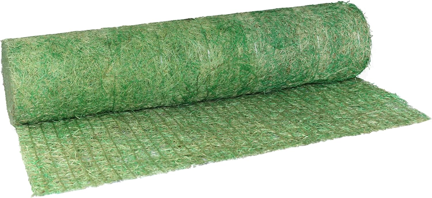 American Excelsior QuickGRASS Pro - 4'x50'- Green Biodegradable Jute Net Erosion Control Blanket Landscape Roll