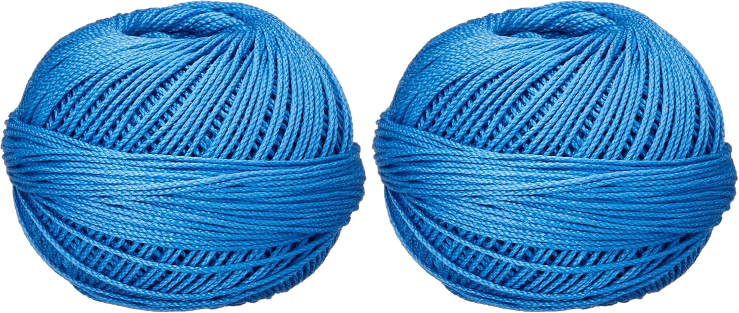 Handy Hands Lizbeth Egyptian Cotton Crochet, Tatting, Knitting Thread Size 3 (50 Grams 120 Yards) – HH03704-Sky Blue Med, 1 Count (Pack of 2)