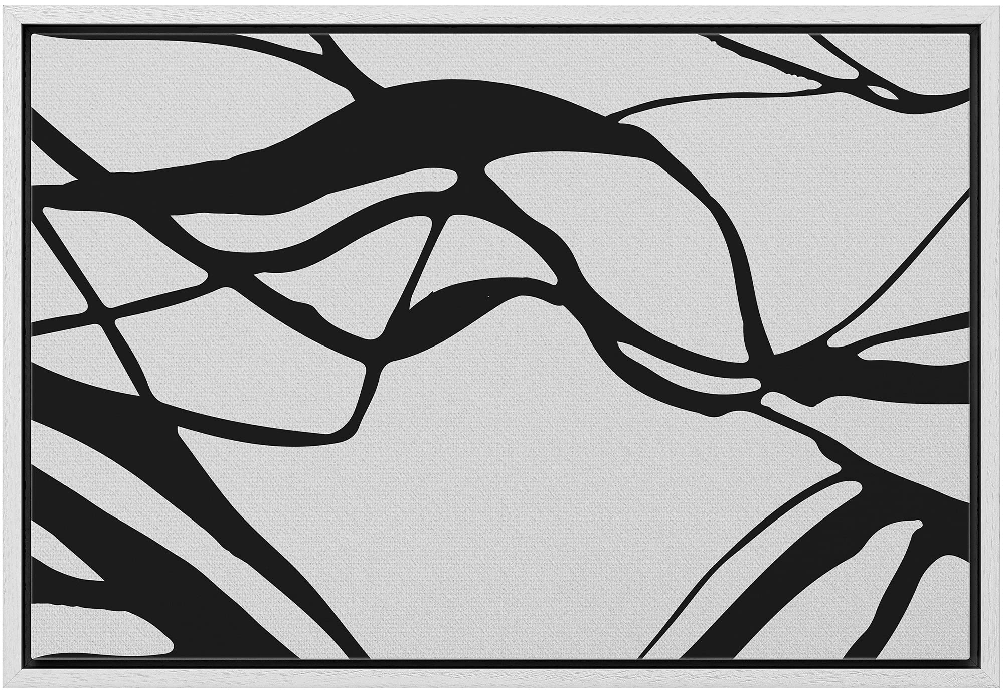 Amazon.com: bestdeal depot 裱框畫布印刷牆面藝術漩渦暗線顯示在灰色背景上抽象形狀插圖現代藝術替代品適用於客廳、臥室、辦公室-  24 x 36 英吋(約60.0 x