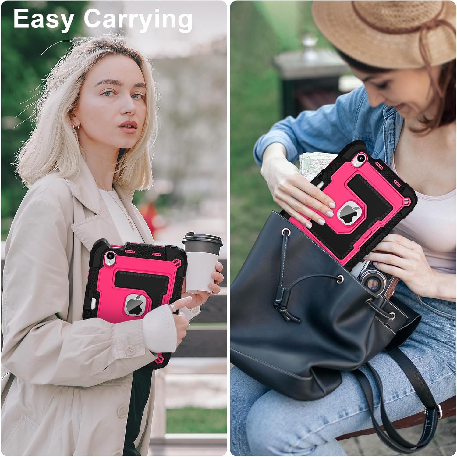 Kids Case Compatible with iPad mini 7 A17 pro 2024 Mini 6 8.3”,Colorful Shockproof Case with Pencil Holder and Adjustable Big Stand,Handle Strap for iPad mini 6th 7th Gen