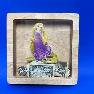 Princess Rapunzel Savings Piggy Bank Money Box Stand Girls Kids Bedroom Room Decor, Personalized FREE, Ideal Gift, A Must Have! - Teach Savings in Style! Made in America!, Wood