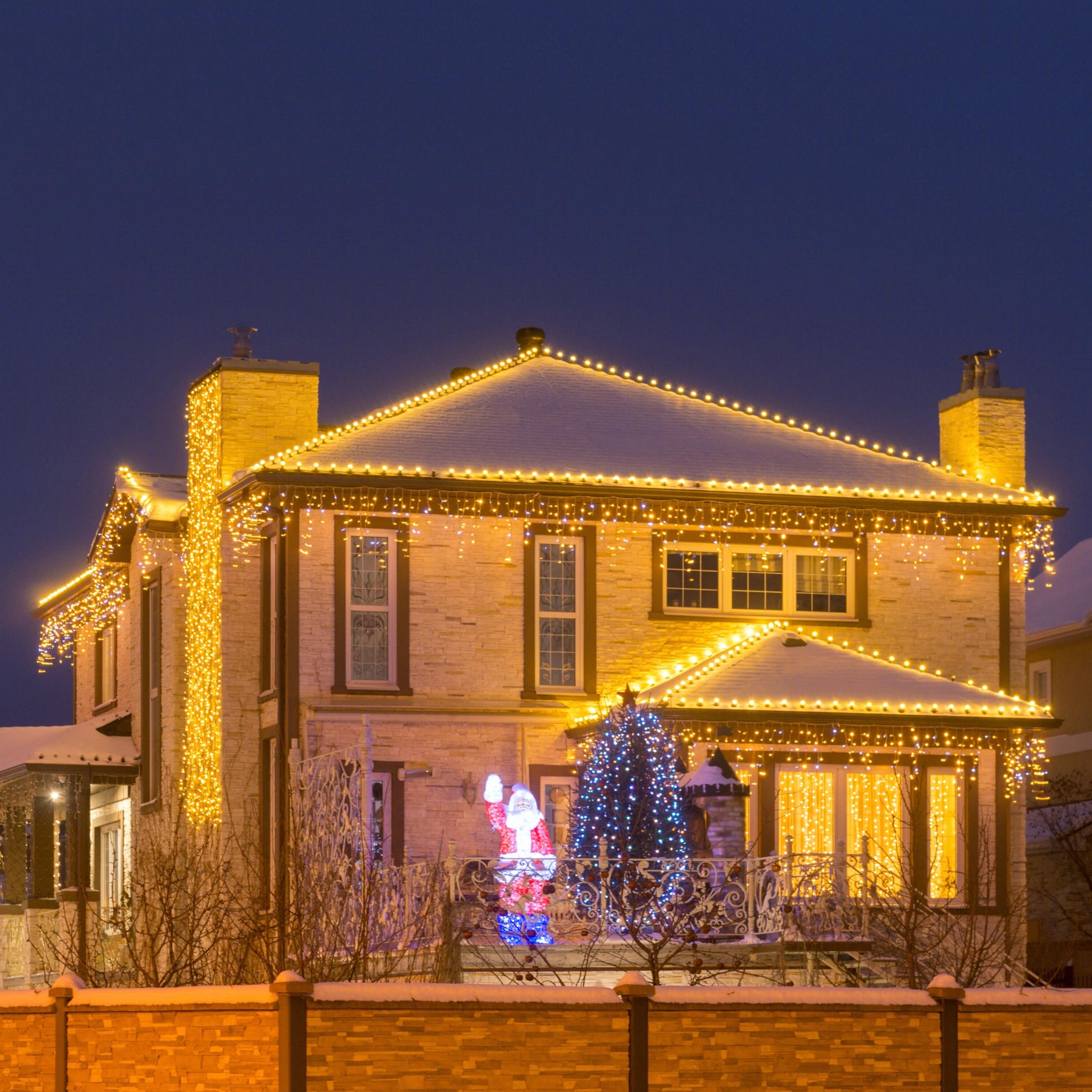 PhilzOps Luci di Natale da Esterno Cascata, 35M 1000 LED Luci Stringa Natalizie Tenda Luminosa Finestra Impermeabile 8 Modalità Catena Luminosa Interno per Feste Balcone Patio Giardino, Bianco Caldo