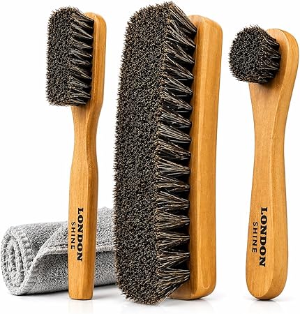 London Shine Horsehair Shoe Brush Kit 4 Piece | Shine