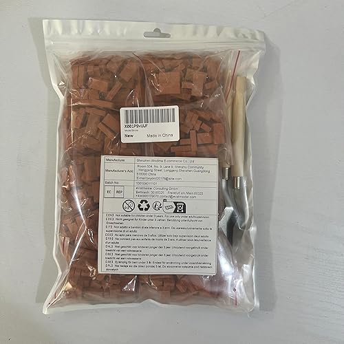 Miniatura 9 de Woohome Juego de construcción de mini ladrillos de pared rojos - 500 piezas, ladrillos en miniatura 116, jardín de hadas