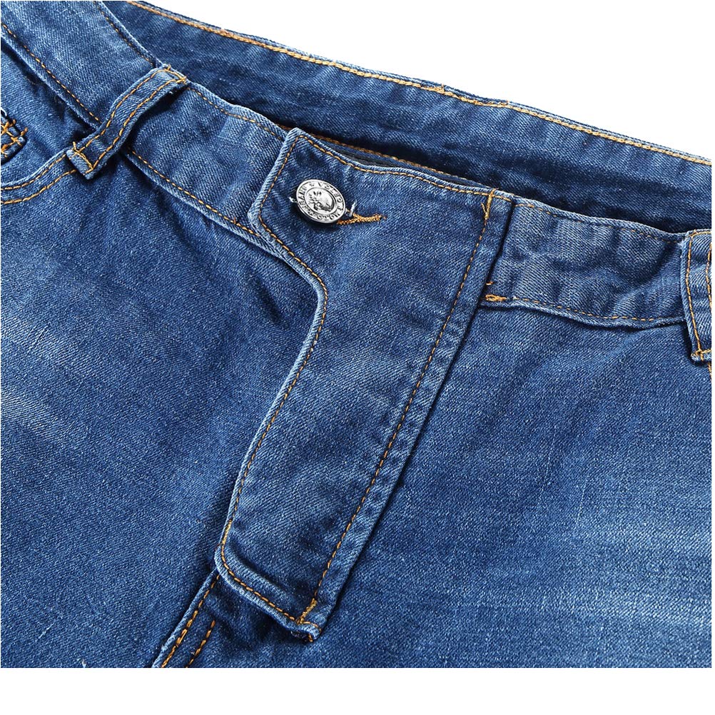 Pantaloni da moto, per uomo, Jeans in denim per motociclismo con armatura e 4 ginocchiere