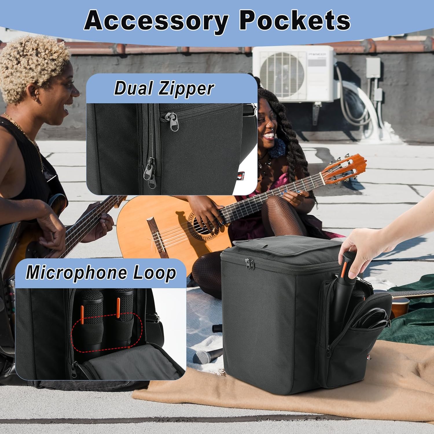 TXEsign Travel Carrying Case for JBL Partybox Encore Essential, Carrier Storage Bag with Accessory Pockets Adjustable Shoulder Strap for JBL PartyBox Encore Essential - Image 2