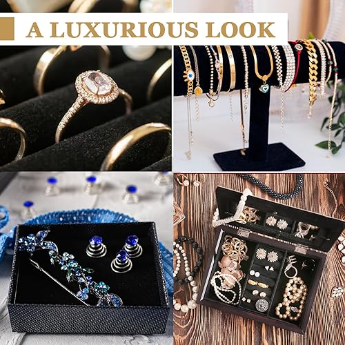 Miniatura 6 de Caydo Fieltro autoadhesivo negro, rollos de fieltro de terciopelo con respaldo adhesivo, forro de cajón de terciopelo suave para cajas de joyas,