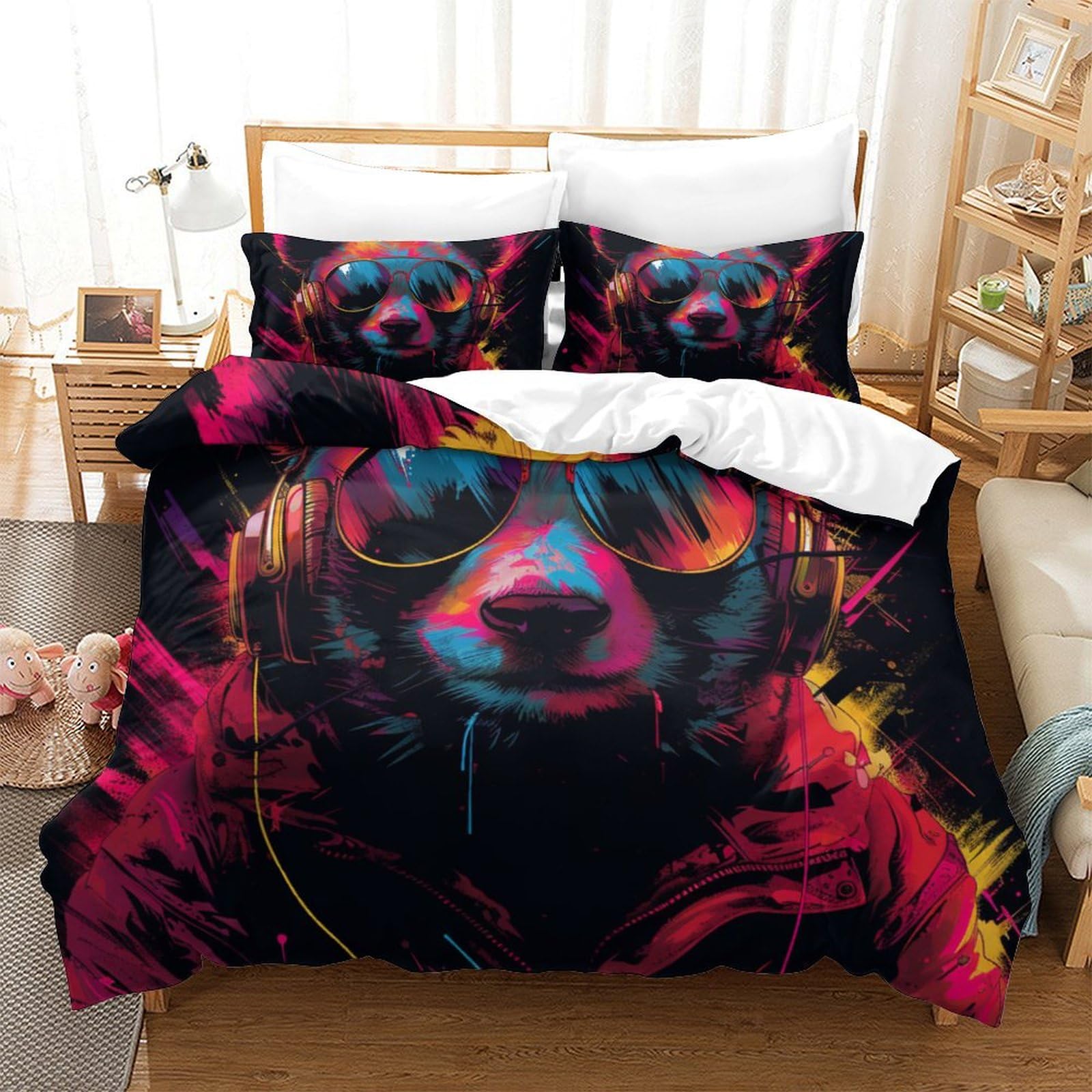 Housse de couette ours polaires fini le lit austère, parure 3D microfibre 260x220cm