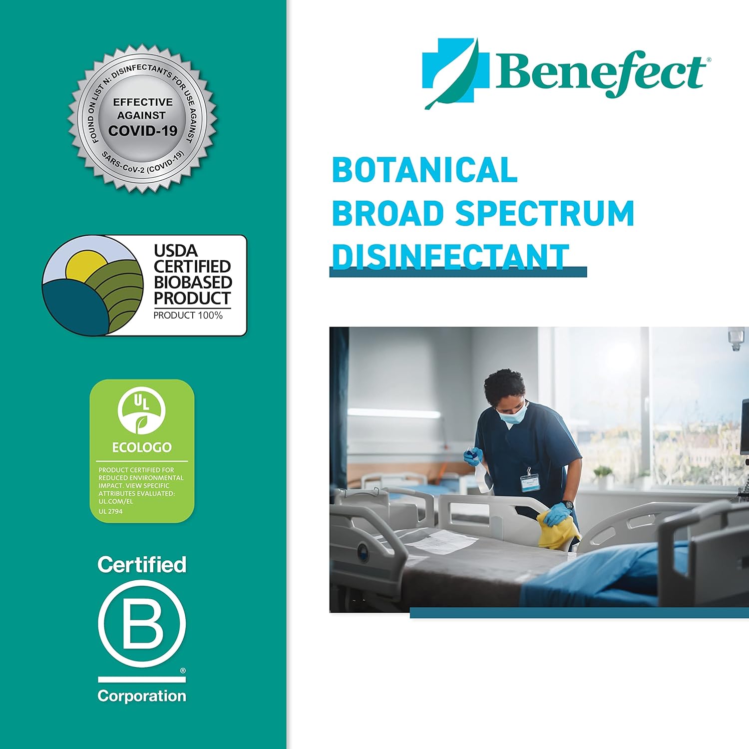 Benefect Botanical Broad Spectrum Disinfectant, 1 Gallon, Lemon & Spice Scent, Hospital Grade Disinfectant & Tuberculocide, Kills Over 99.99% of Germs, No Rinsing or Wiping Required - Image 7