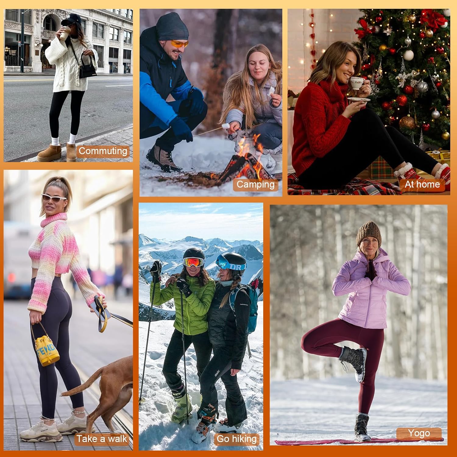 yeuG Fleece Lined Leggings for Women Thermal High Waisted Tummy Control Seamless Workout Yoga Pants - Image 6