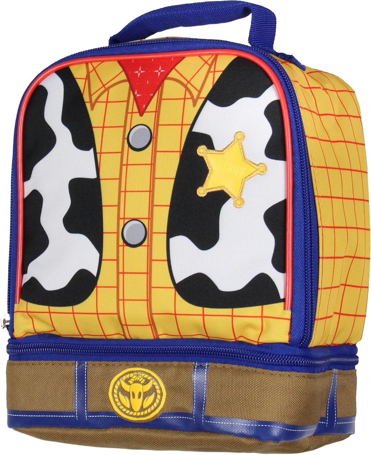 Disney Woody Lunch Bag | Toy Story Lunch Box | Woody Character Design Dual Compartment Insulated Lunch Tote 10"