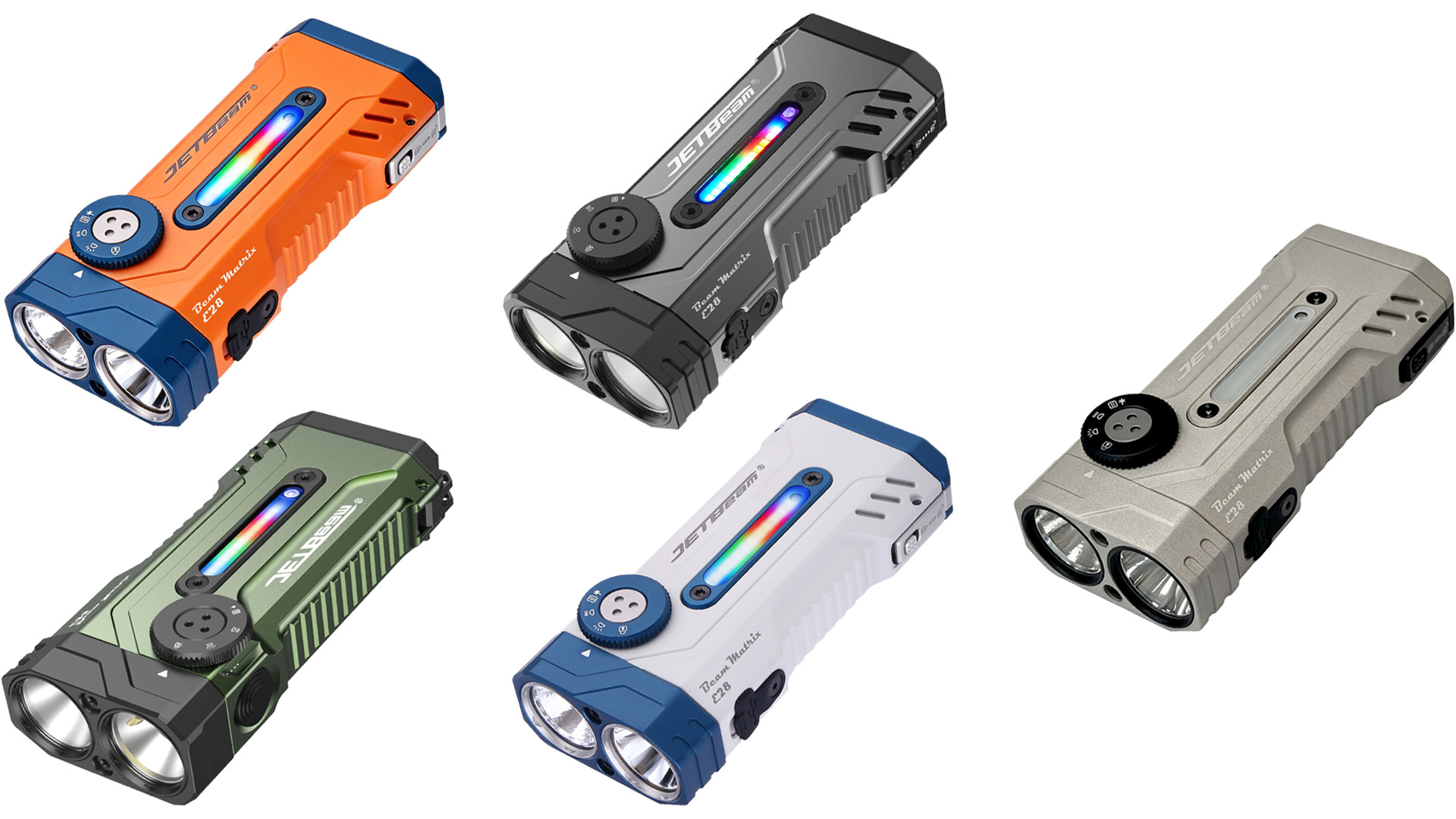JETBeam E28 Flat EDC Flashlight, 3300 LM Rechargeable Multi-Mode