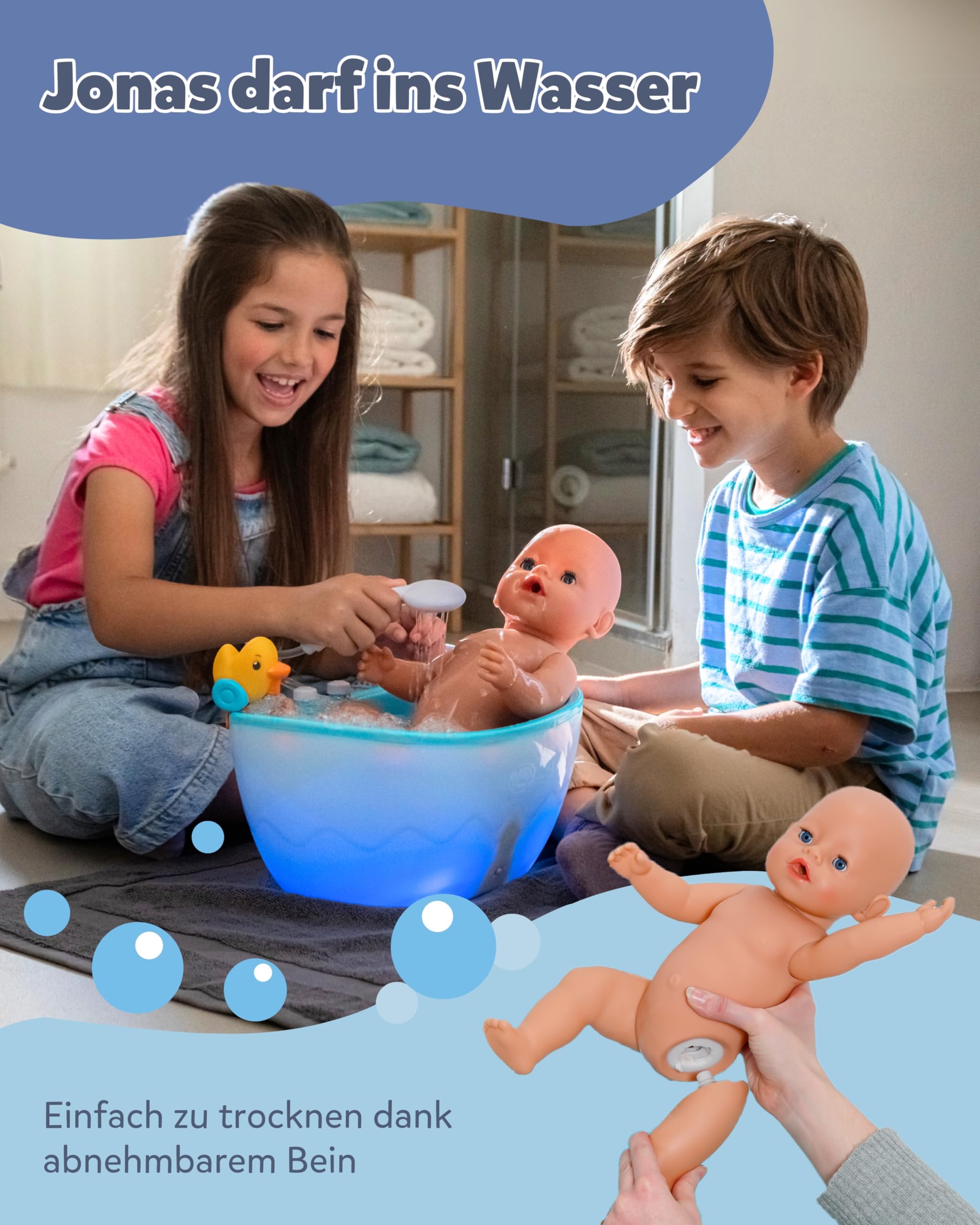 BABY Born Jonas - 43 cm große Babypuppe - 10 Funktionen inkl. Accessoires & Strampler - Funktioniert komplett ohne Batterien - Geeignet für Kinder ab 3 Jahren