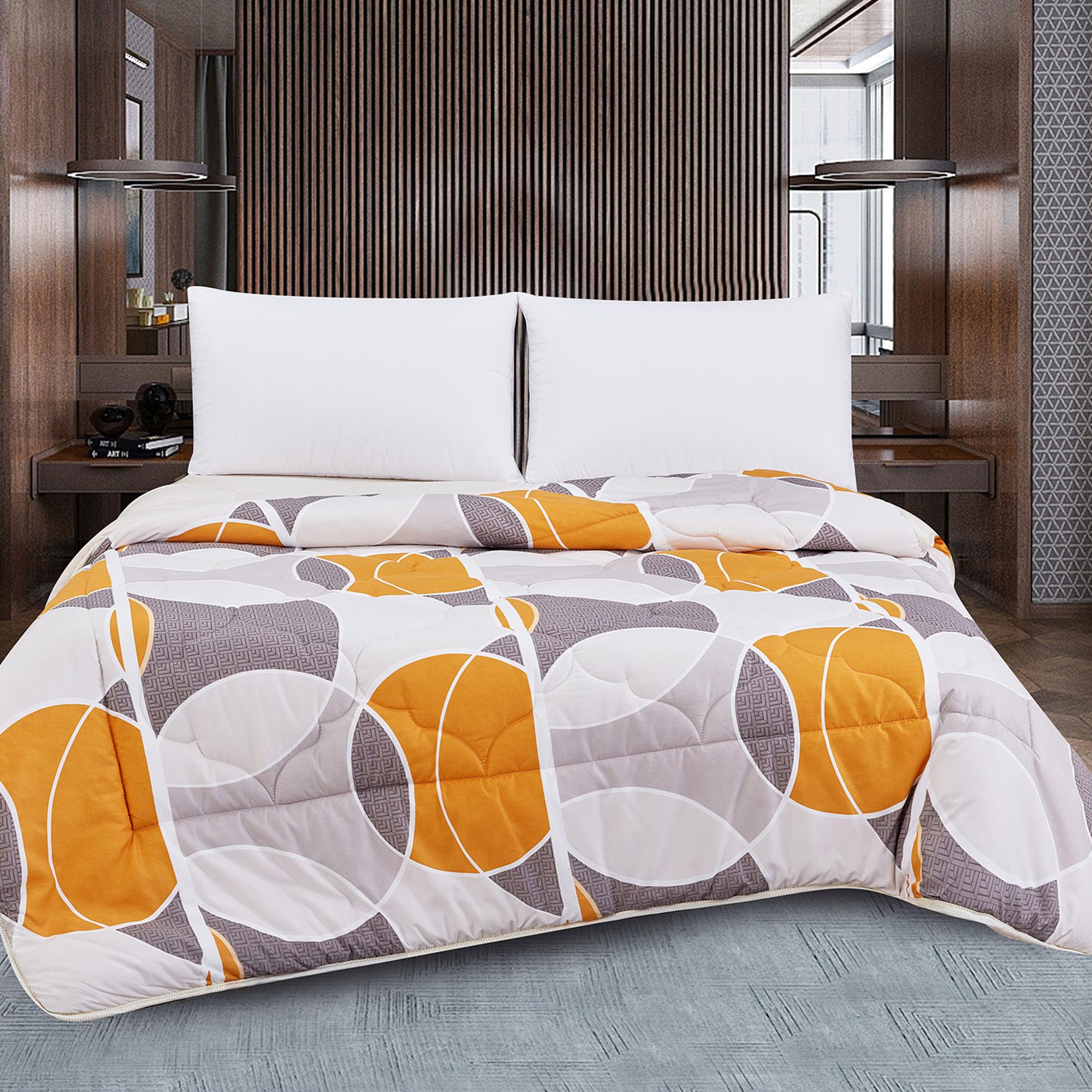 TIENDA EURASIA – Edredón Nórdico Reversible | Estampado Bicolor | 100% Relleno de Fibra Siliconada | Tacto Suave y Confortable de Microfibra 300g/m2 | Diseño Reversible (Estampado 11, Cama 135/150)