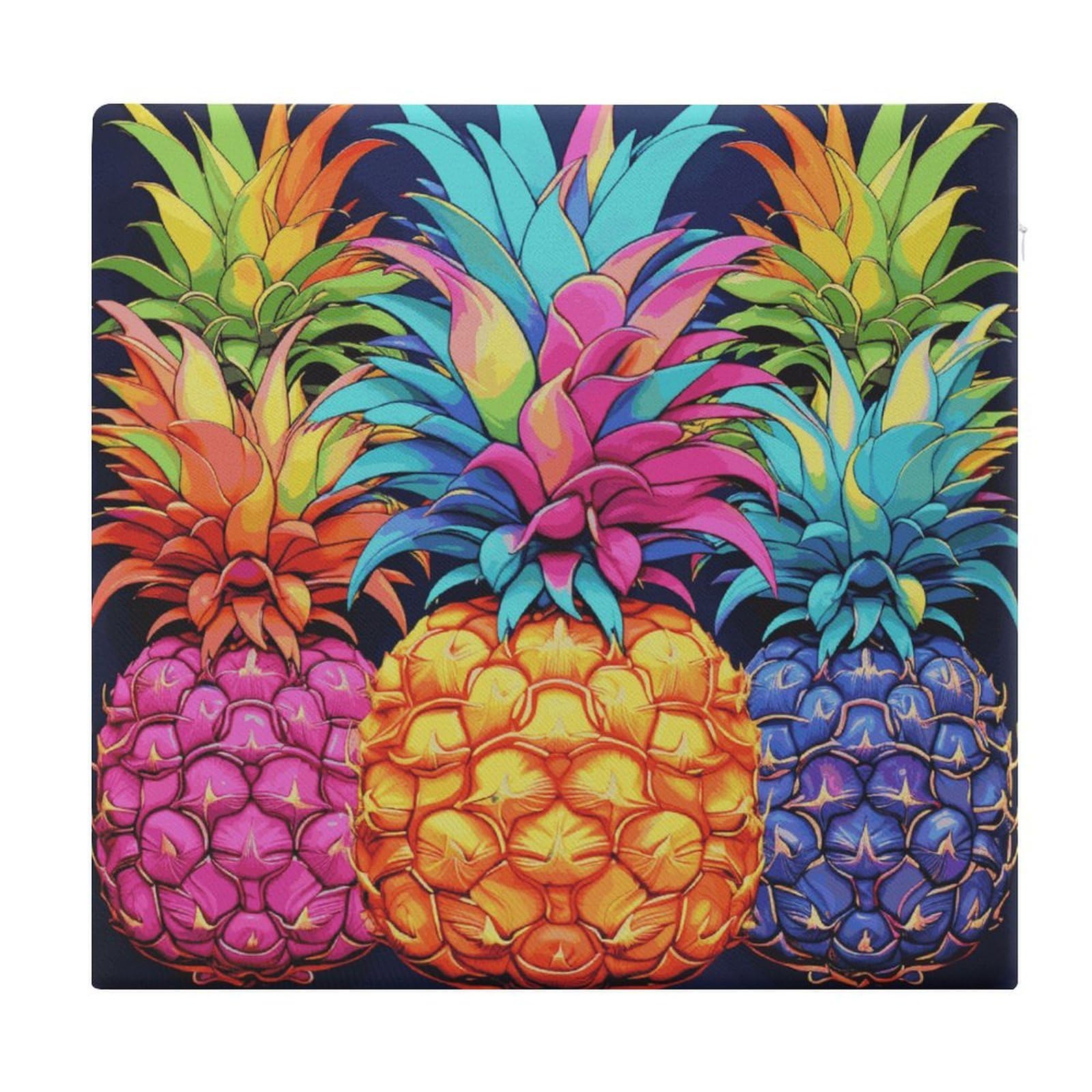 VstaDank Colorful Pineapple Square Cushion Cute Memory Foam Seat Cushions15x13In Comfort Meditation Floor Pillow Removable Cover Soft Stool Cushion Pillow for Balcony Tatami
