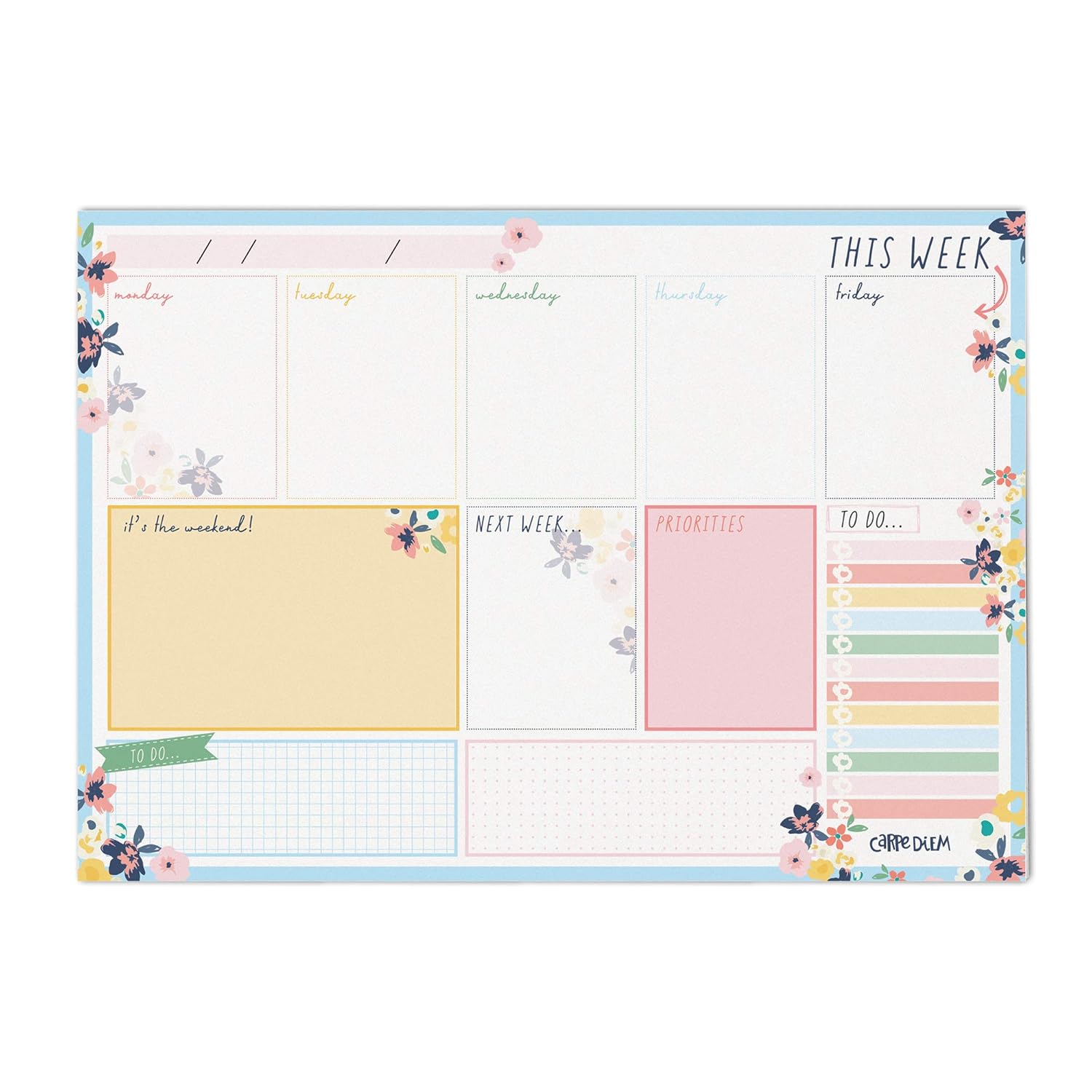Pukka Pad, Carpe Diem, Weekly Planner Pad, Disty Floral Amazon.in Office Products