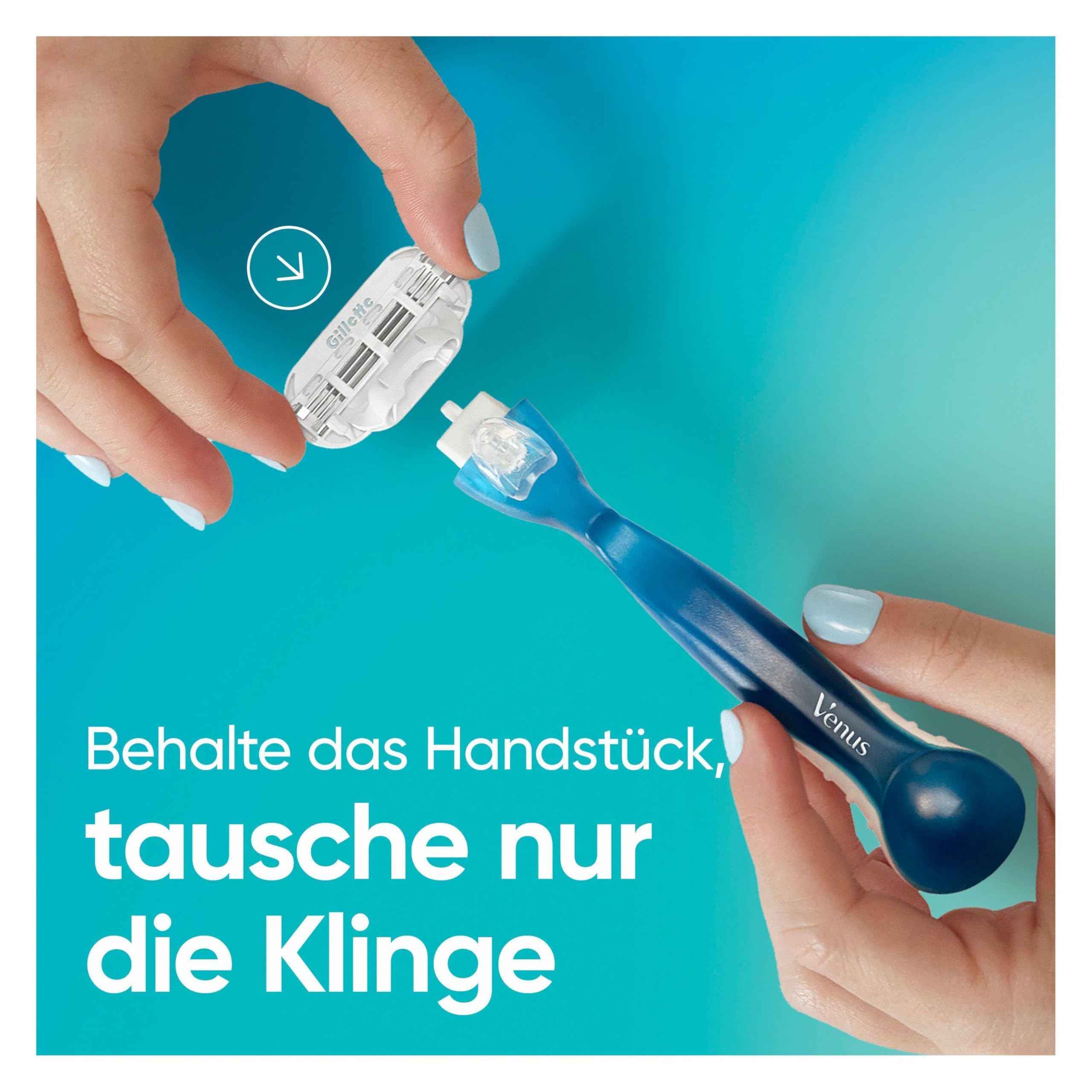 Gillette Venus Smooth Rasierklingen, 16 Original Ersatzklingen, Blau - Damenrasierer, Klingen für Nassrasierer für Eine Glatte Rasur mit 3 Klingen, Die Eine Schnelle Und Gründliche Rasur Ermöglichen