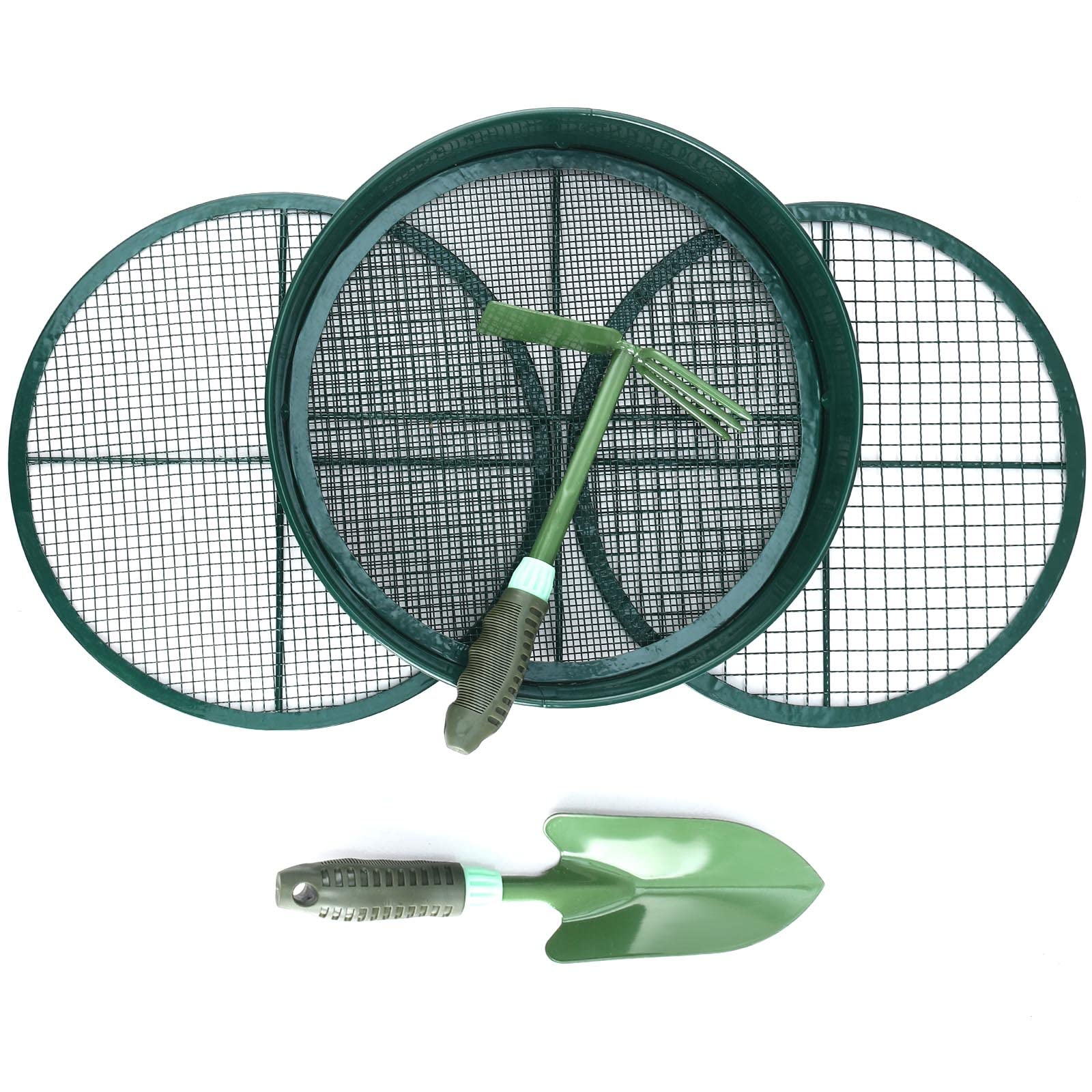 Buy Soil Sieve Garden Riddle Sieve 37cm Diameter, Galvanized Iron Potting Sieve, 3