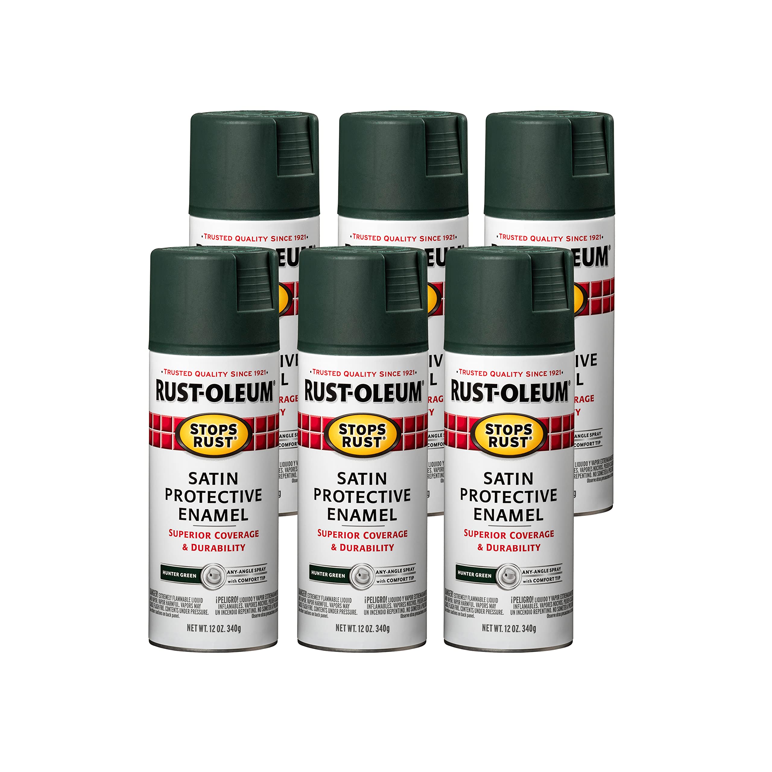 Rust-Oleum Stops Rust Spray Paint, Satin Hunter Green
