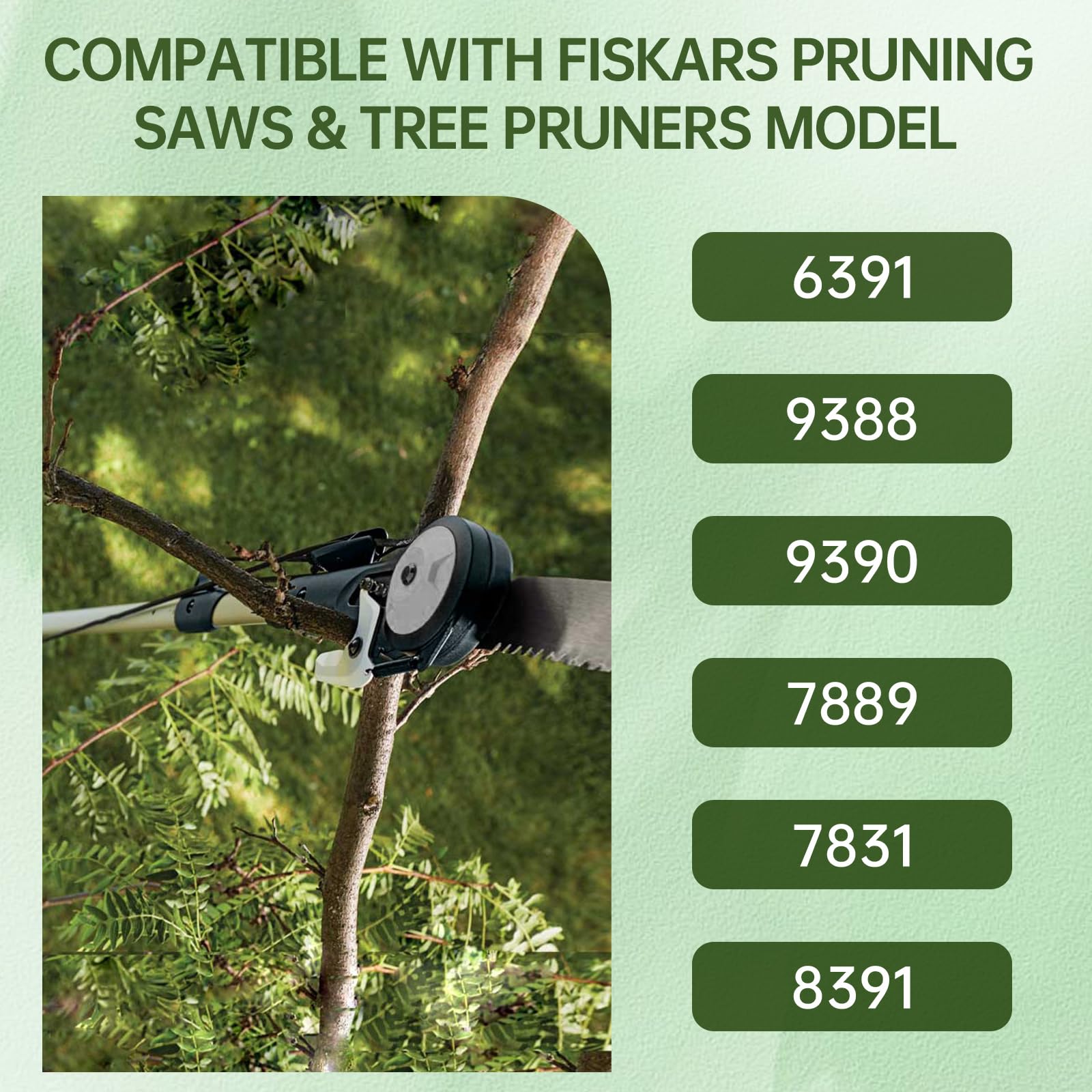 Hoja de sierra de poste de 15 pulgadas de repuesto para podadora de árboles Fiskars, hoja extensible para cortar ramas de jardín, compatible con modelos de poda Fiskars 6391 9388 9390 7889 7831 8391