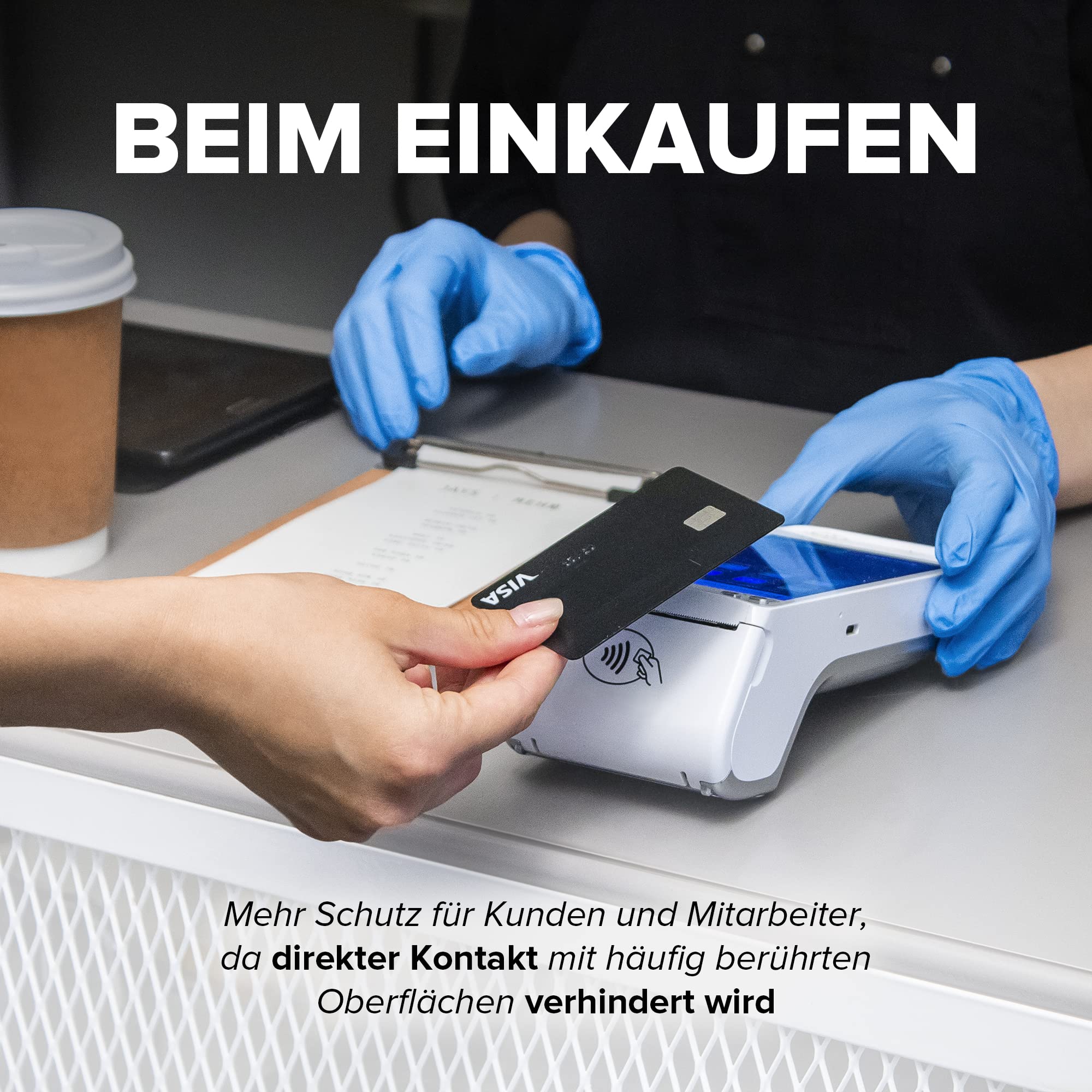 HARD 1000x Nitrilhandschuhe, Einweghandschuhe, Reißfest, Nitril Handschuhe, puderfrei, latexfrei, Einmalhandschuhe, Untersuchungshandschuhe, Black disposible nitrile gloves Box - Größe L - Blau