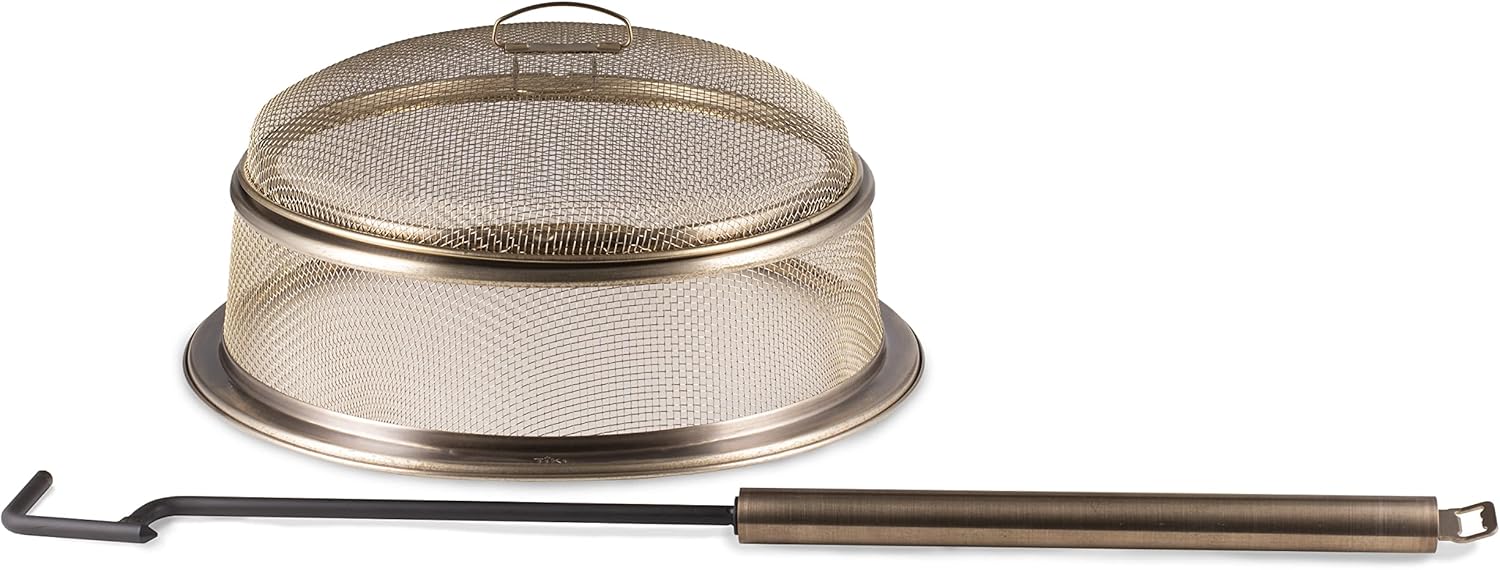 TIKI Brand Patio & Social Fire Pit Screen and Poker, Fire