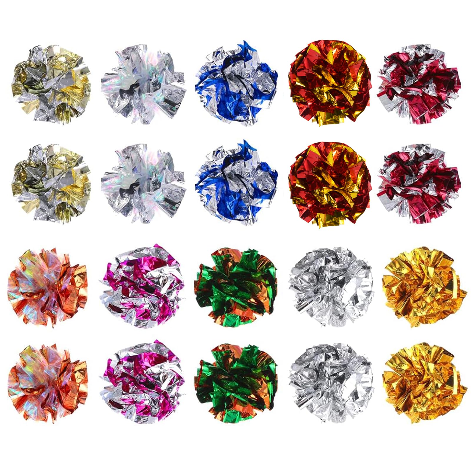Yoogeer20Pcs Large Cat Crinkle Ball Toys, Colorful Cat Toy Balls Pet Toys Cat Play Toy Indoor Cats Interactive Kitten Play Toy Ball Toy for Indoor Cat Kitten